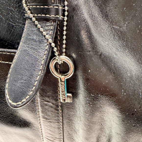 Fossil Black Genuine Leather Laptop Bag - Picture 2 of 12